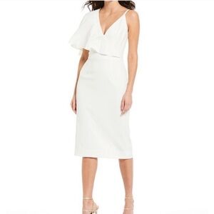 Dress The Population Beth Off White One Sleeve Dress Size S, EUC